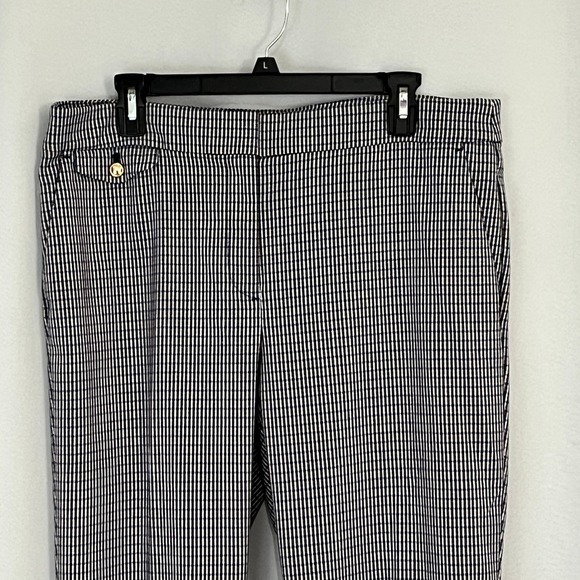 LOFT The Riviera Slim Pants Women Sz 12 Plaid Check Stretch Office Casual Preppy - Picture 8 of 16